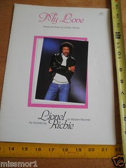 Lionel Richie My Love photo Sheet Music 1982