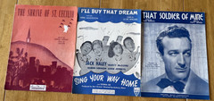 Mixed Lot of 47 Vintage 1940&rsquo;s Piano Vocal Sheet Music. Folk, Pop, Etc.