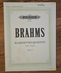 Brahms Klarinetten Quintett Opus 115 -Edition Peters # 3905c