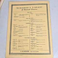 Accolay Concerto No. 1 Viola Piano Solo Sheet Music Schirmer Library 1955 Vtg