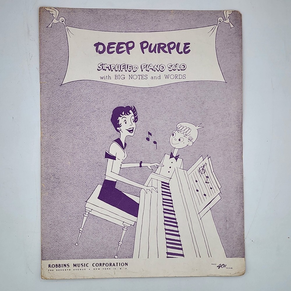 Sheet Music Deep Purple 1946 Robbins Music Corporation Piano (VG)