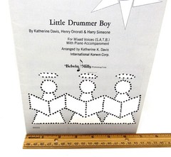 Little Drummer Boy Sheet Music 1960 Piano SATB Mixed Voices Choir Piano