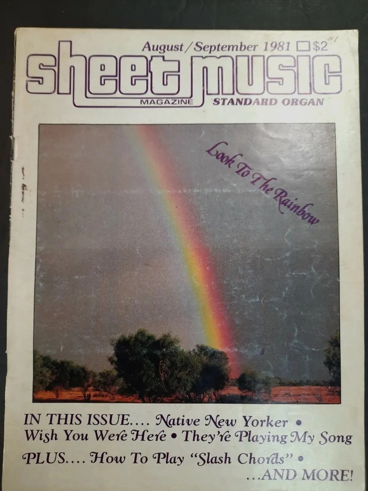 Sheet Music Magazine Aug/Sept 1981 Vol 5 6 Standard Piano Guitar Study VG