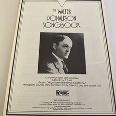 The Walter Donaldson Songbook 1988 Donaldson Publishing Company Paperback
