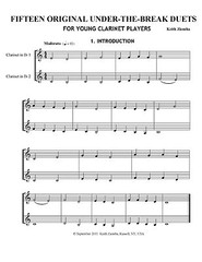 Clarinet Duets 15 ORIGINAL UNDER THE BREAK DUETS by K. Ziemba NYSSMA Level I