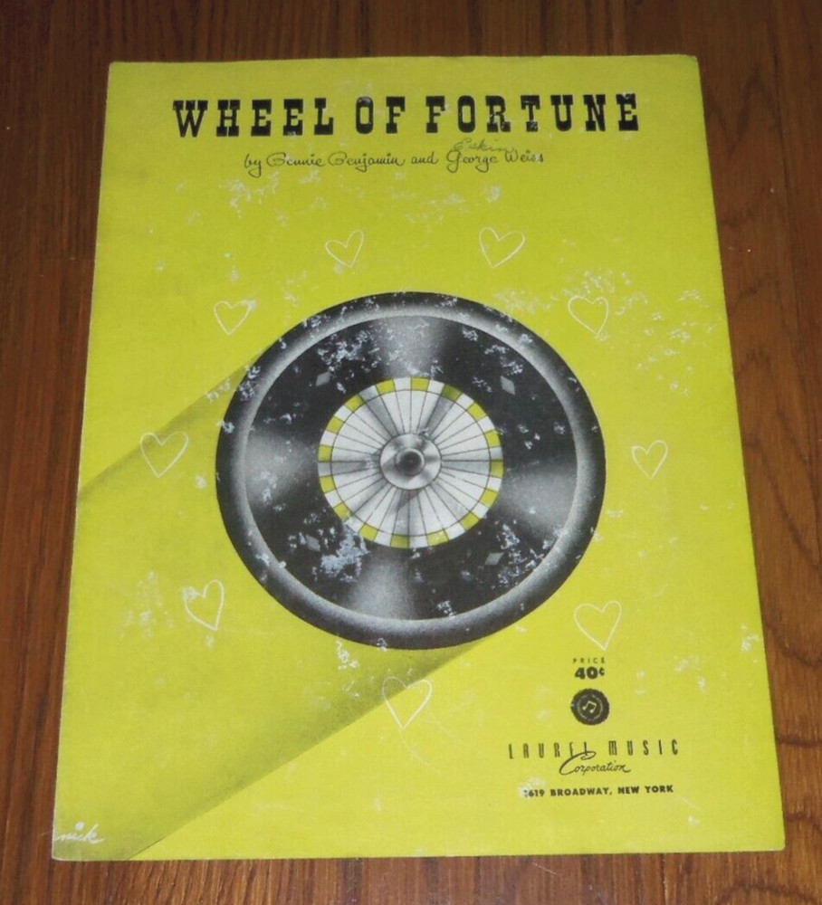 Wheel Of Fortune VTG Sheet Music Benjamin Weiss Laurel Music New York 1952