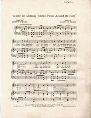 Where The Morning Glories Twine Around The Door, 1905, Antique Sheet Music 2nd