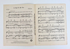 It Had To Be You, Show Business, Eddie Cantor, Remick Music, 1939, Sheet Music