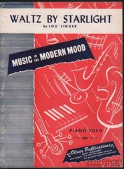 1952 Lou Singer Piano Solo Sheet Music (Waltz by Starlight)