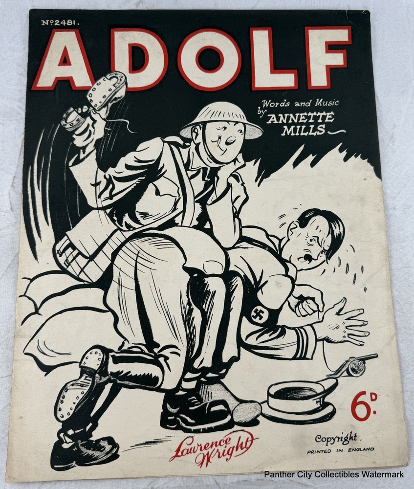 Original 1939 Sheet Music Adolf Annette Mills World War II Sheet Music England