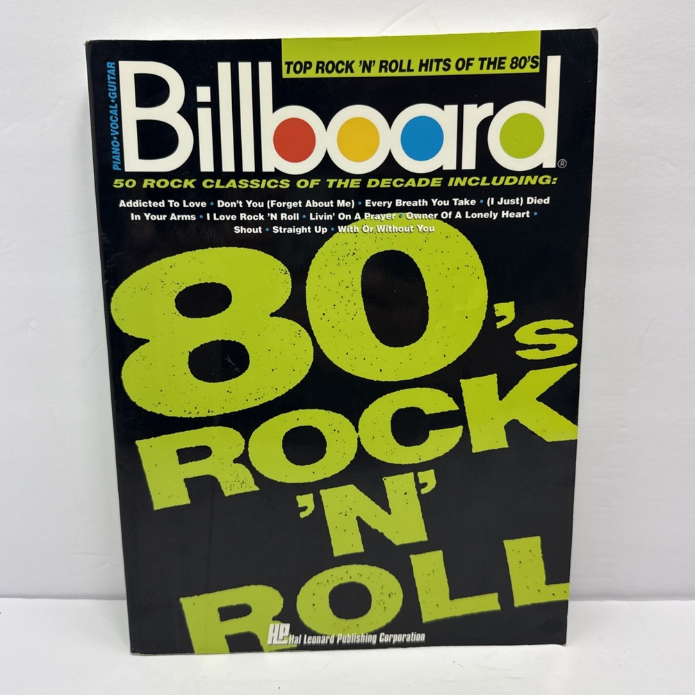 Billboard 80s Rock N Roll Songbook Hal Leonard Publishing 50 Rock Classics 1992