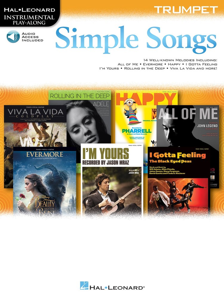 Simple Songs Trumpet Solo Sheet Music Play-Along Hal Leonard Book Online Audio