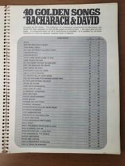 40 Golden Songs Burt Bacharach David Bb Eb Combo Sheet Music Spiral Bound 1970