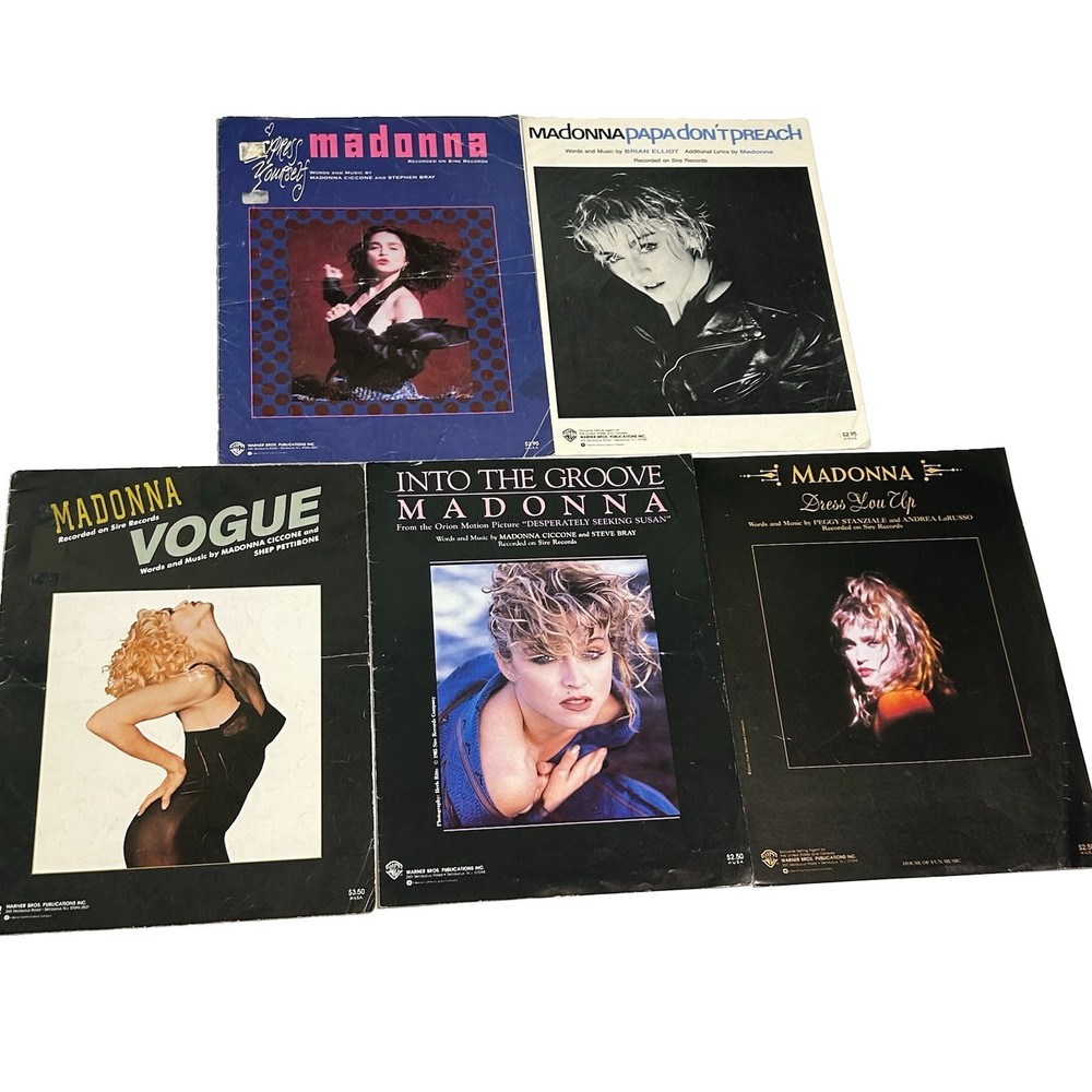 Vintage Madonna Sheet Music Lot Of 5 Vogue Papa Don’t Preach Into The Groove