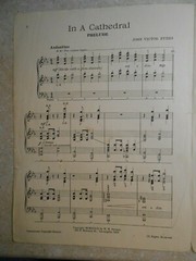 IN A CATHEDRAL PRELUDE FOR PIANO BY JOHN VICTOR EVERS SHEET MUSIC 1939 L01B