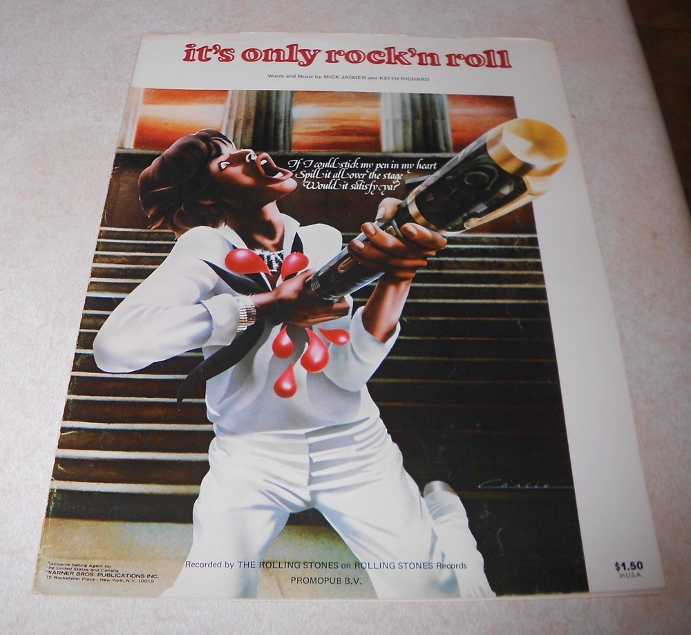 Original 1974 The Rolling Stones It&rsquo;s Only Rock n Roll 6 Page Sheet Music