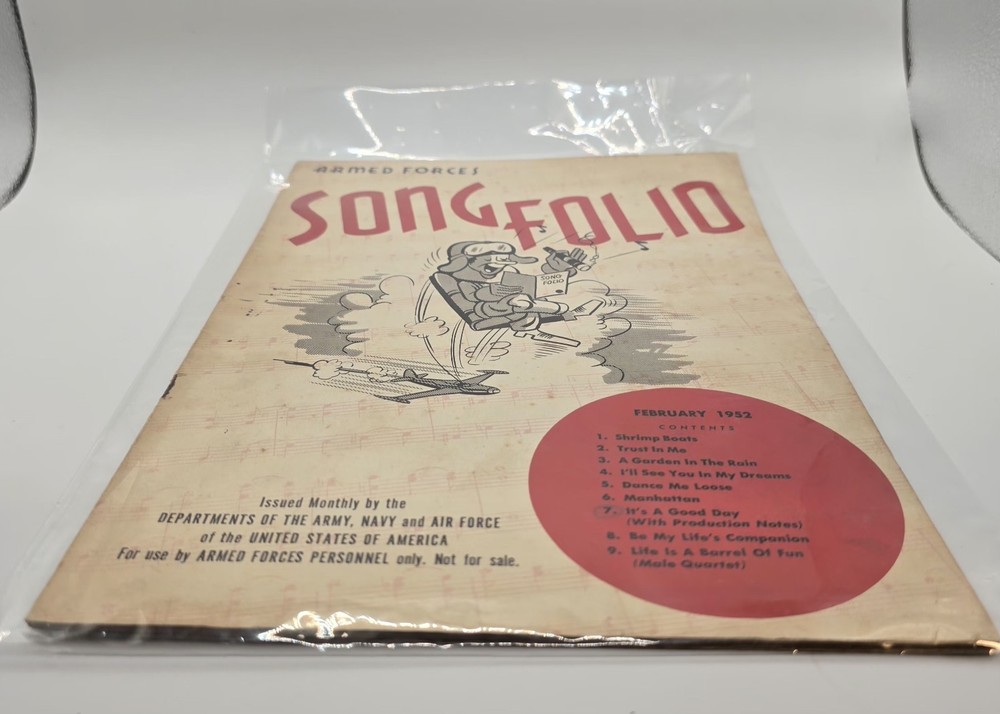 Song Folio Feb 1952 Capitol Songs Inc. Armed Forces Sheet Music Piano/V/G