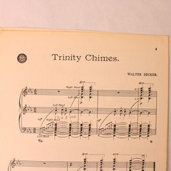 Antique 1912 Sheet Music Trinity Chimes Walter Decker For Player Piano
