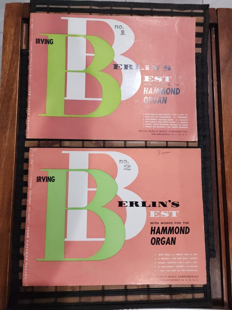 Vintage Hammond Organ Songbooks Berlin&rsquo;s Best With Words Vol 1 & 2 1920&rsquo;s-1960&rsquo;s
