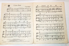 Vintage Sheet Music Can Can I Love Paris By Cole Porter In Clear Plastic Sleeve