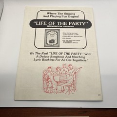 Vintage Life Of The Party Lyric Booklet 175 Songs Big 3 Music 1976 USA Songbook