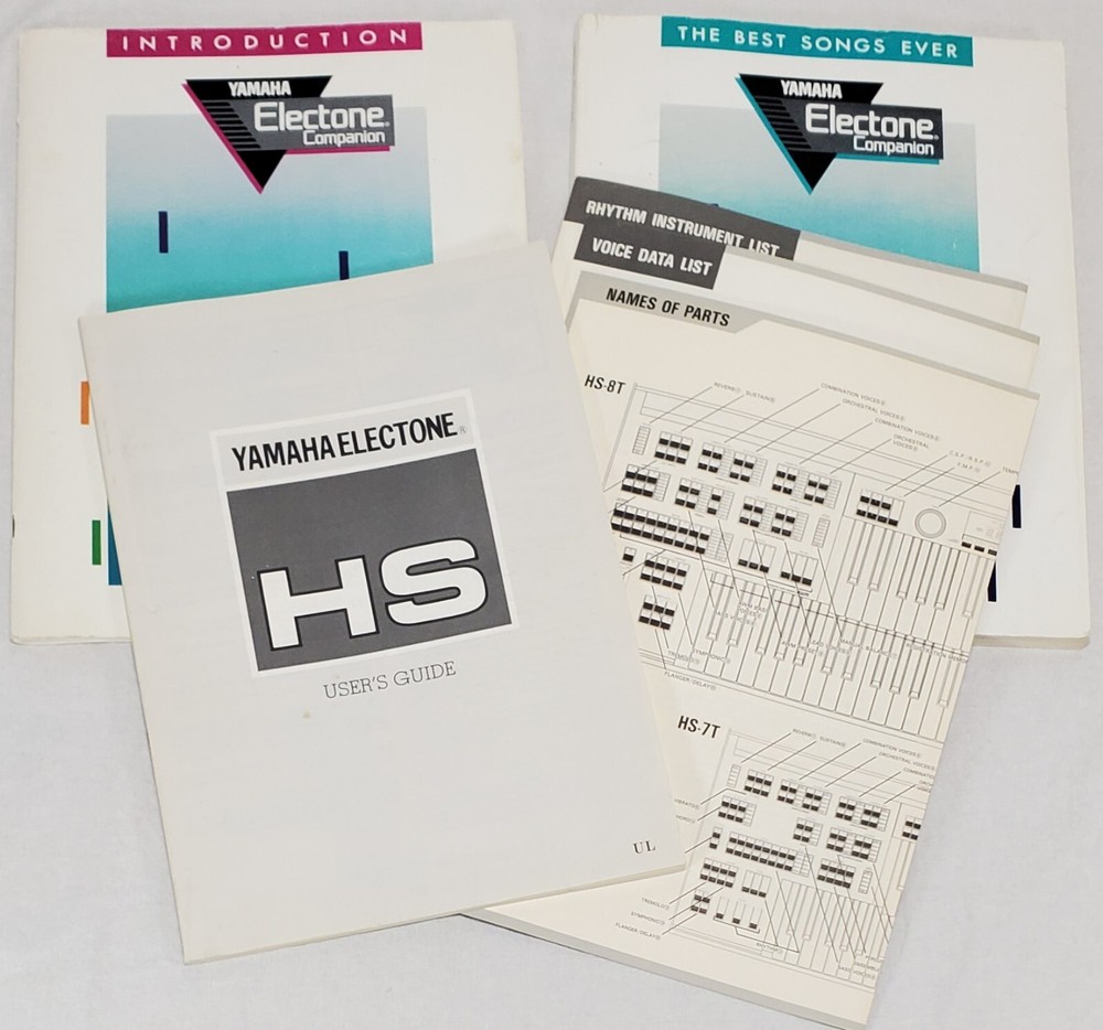 YAMAHA ELECTONE Organ Owner&rsquo;s Manual HS Series W/ Electone Companion Books