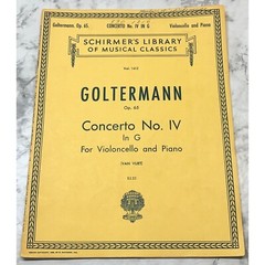 Goltermann Op 65 Concerto No IV in G Violincello and Piano Vintage Sheet Music