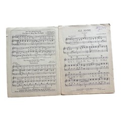 All Alone Sheet Music 1924 Irving Berlin Music Box Revue Broadway Jazz Age