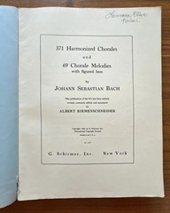 Sheet Music Bach 1941 371 Harmonized Chorales 69 Melodies Riemenschneider S