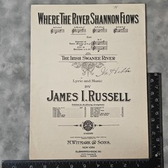 1905 Where The River Shannon Flows Irish Swanee River Sheet Music M Witmark NY