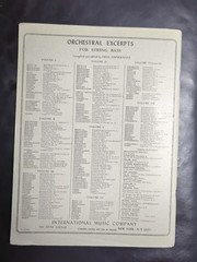 Orchestral Excerpts For String Bass Vol II Zimmermann Symphonic Repertoire