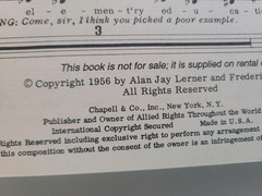 EUC Vintage 1956 My Fair Lady Chorus & Vocal Parts Tams Witmark Music Library