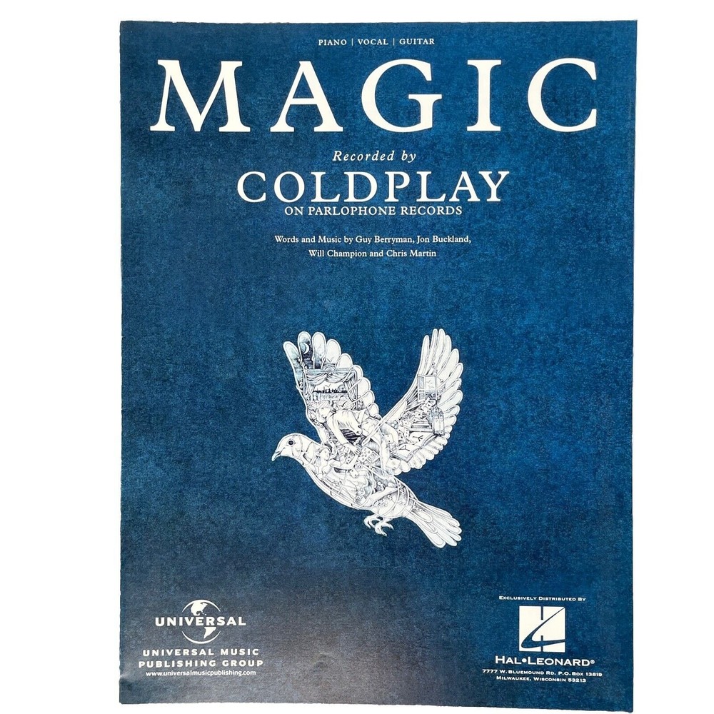 Magic Sheet Music Piano Vocal Guitar Coldplay New Hal Leonard