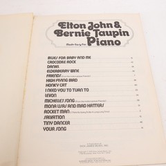 Elton John Bernie Taupin Piano Voice Songbook 1973 Dick James