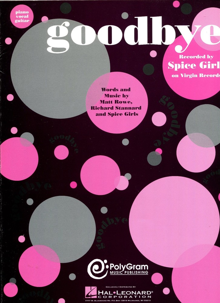 1998 Sheet Music ~ GOODBYE ~ Spice Girls ~ Vintage! New!