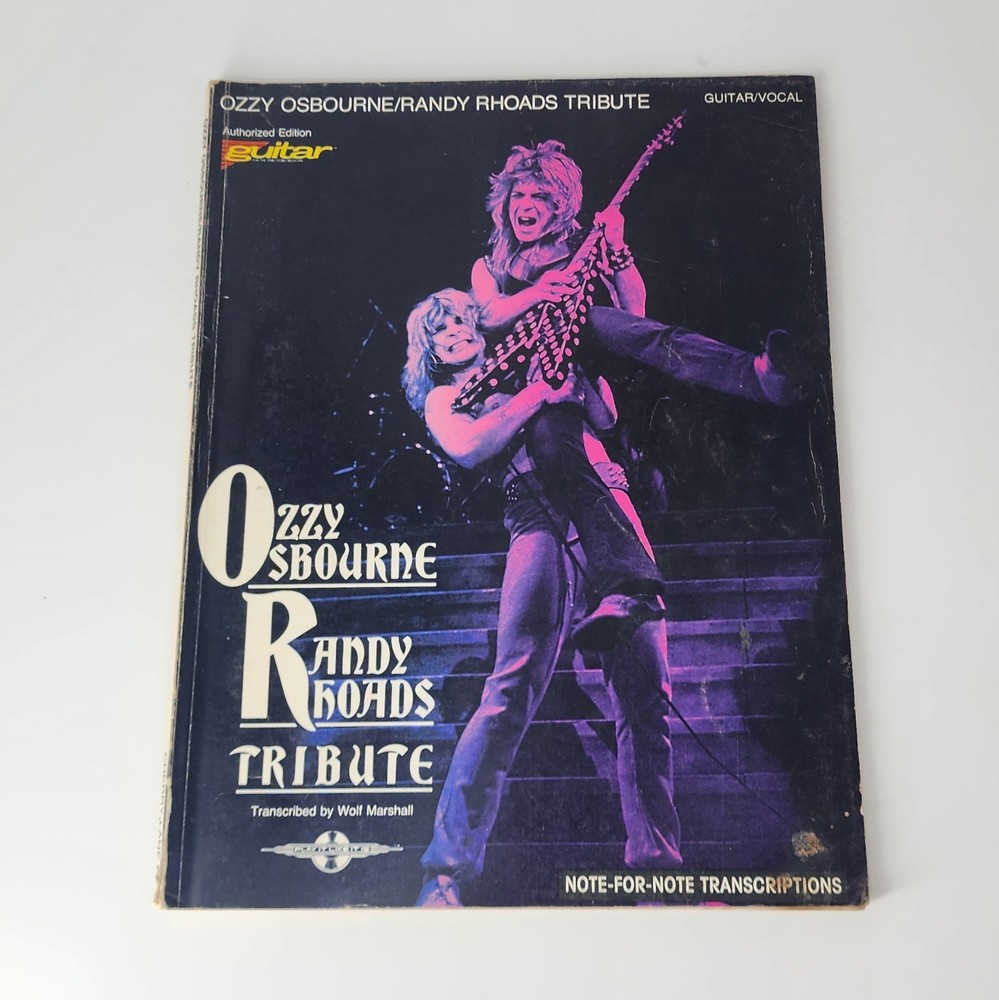 VTG Ozzy Osbourne Randy Rhoads Tribute Guitar Vocal Tabs Book W/O Foldout Poster