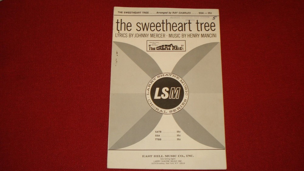 « The Sweetheart Tree » Arrangement by Ray Charles for Female Voices and Piano.