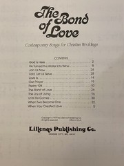 The Bond of Love: Contemporary Songs for Christian Weddings Songbook~1979