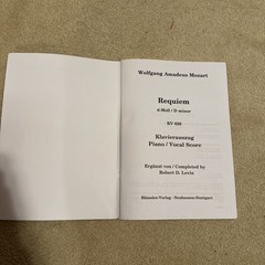 Mozart – « Requiem KV 626 » – piano vocal score – Very Good