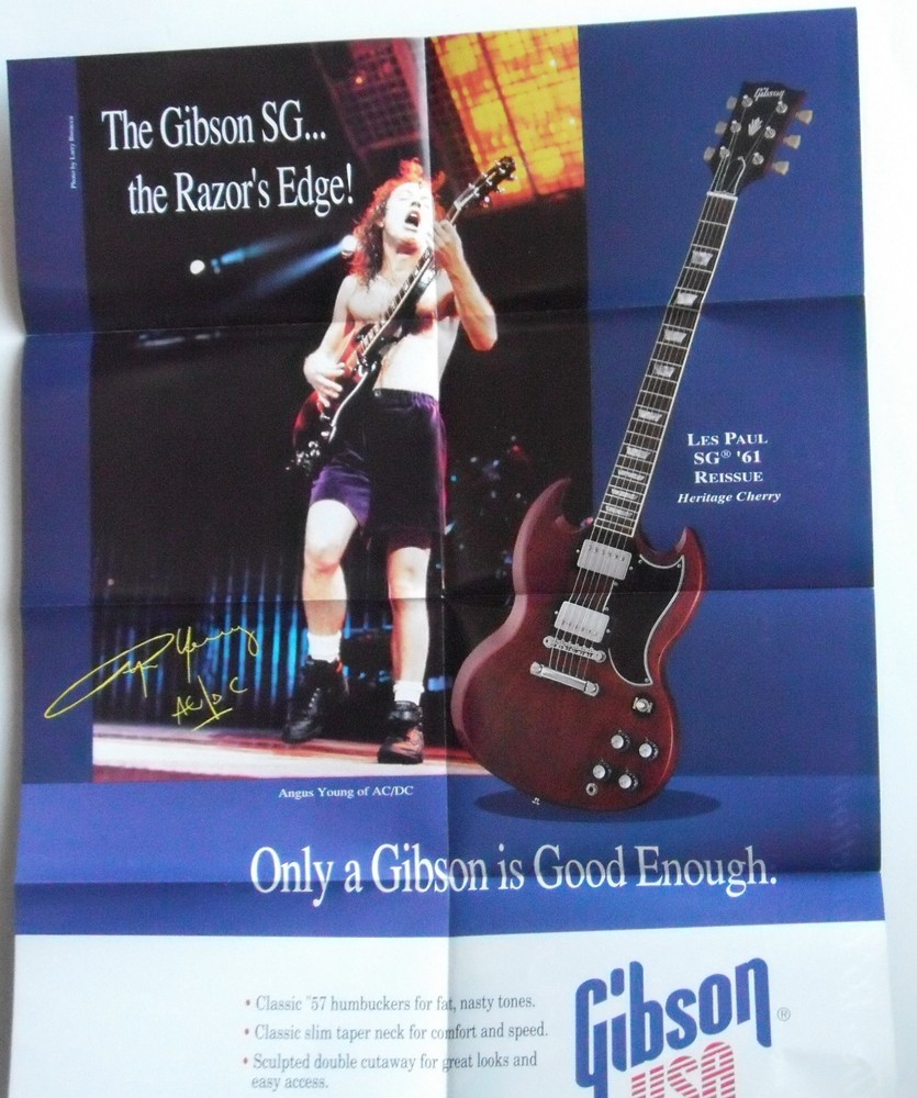 Gibson USA pin up poster Angus Young of AC / DC