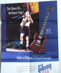 Gibson USA pin up poster Angus Young of AC / DC