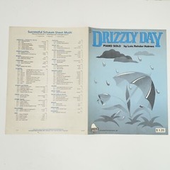 Vintage 1990 Drizzly Day Piano Solo Sheet Music by Lois Rehder Holmes