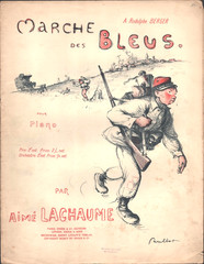 1904 MARCHE DES BLEUS antique French sheet music by AIME LACHAUME Paris, France