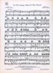 On The Sunny Side Of The Street Sheet Music Jimmy McHugh Dorothy Fields 1957