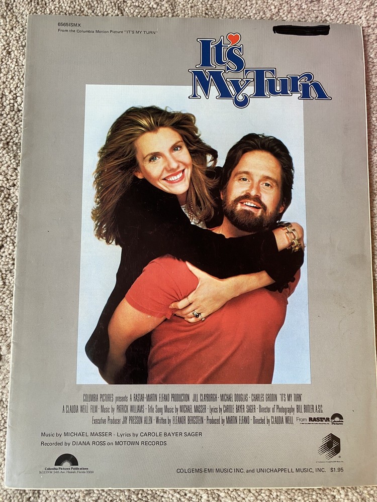 1980 IT&rsquo;S MY TURN Sheet Music MICHAEL DOUGLAS, JILL CLAYBURGH Title Song, Masser