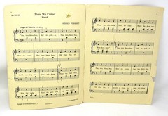Here We Come March Sheet Music 1936 Piano Words Beginner Forrest US Seller