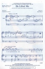 HE LIFTED ME – Mark Hayes & Charles H. Gabriel, 1982 SATB