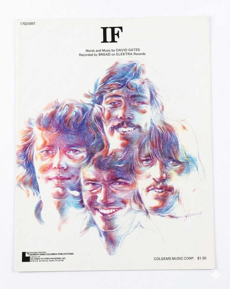 IF by Bread 1971 Sheet Music Vintage Colgems Guitar Piano Fast Shipping