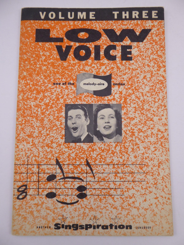 Melody-Aire Low Voice Singspiration VINTAGE Volume Three Sheet Music Book 1961