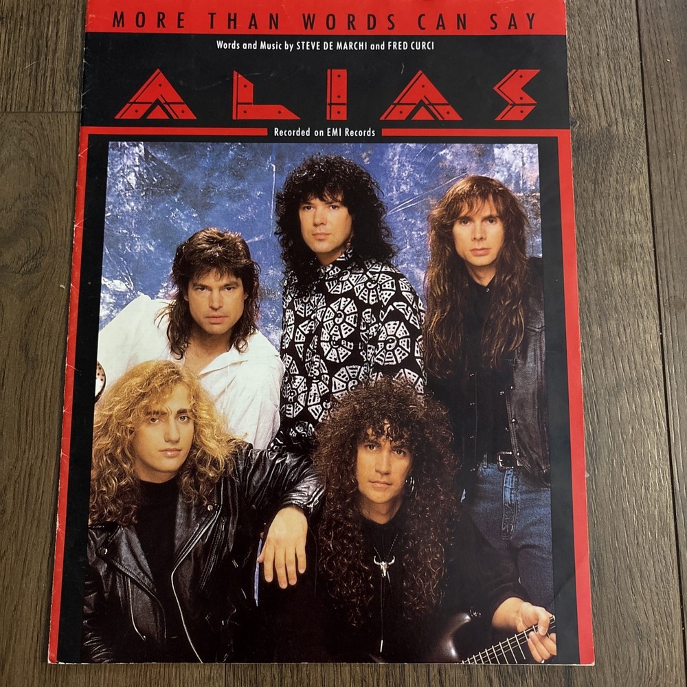 RARE Vintage “More Than Words Can Say” Alias Sheet Music 1990 Piano Guitar Vocal
